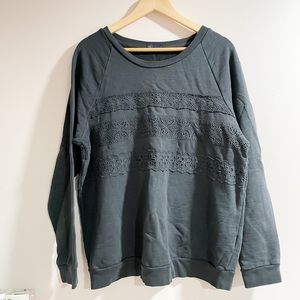 GAP Floral Detail Lace Navy Pullover XL